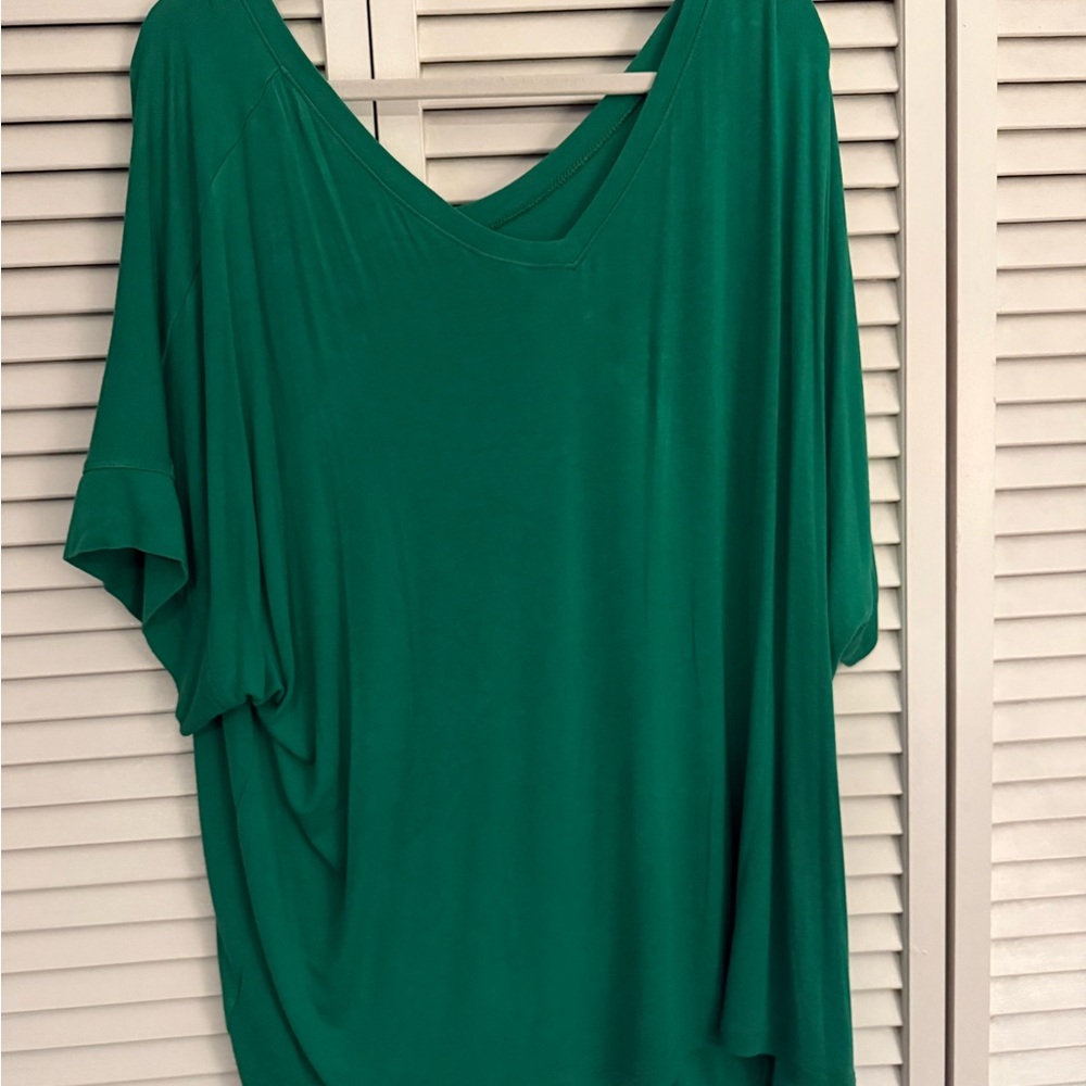 CAbi Green Dolman Sleeve Oversized Blouse